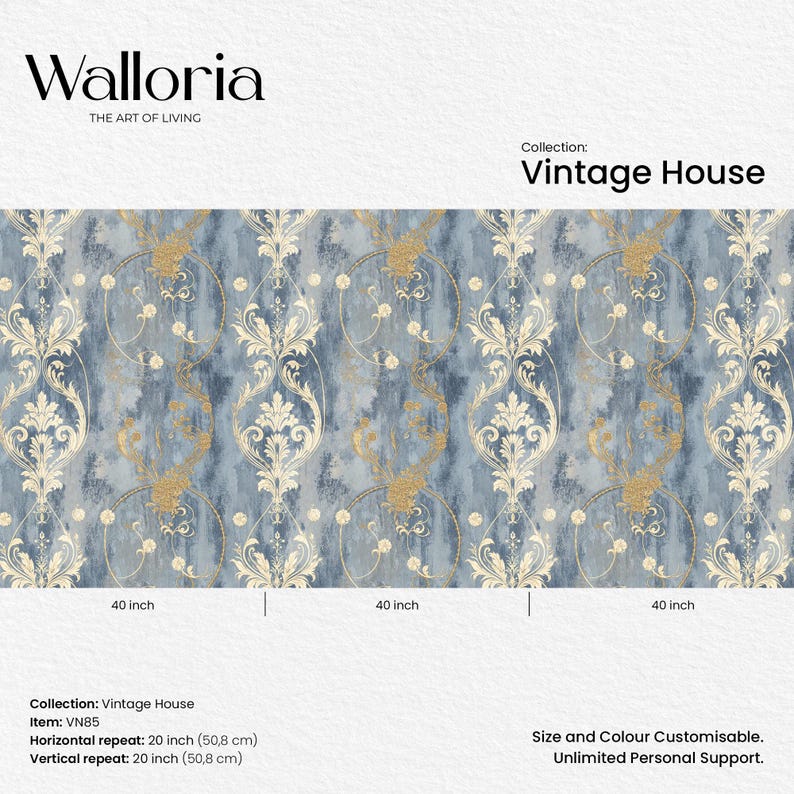 Enhance your bedroom with our Removable Art Nouveau Wallpaper, showcasing stunning William Morris patterns. This wallpaper brings a touch of retro wall art and bohemian mural charm to any space.