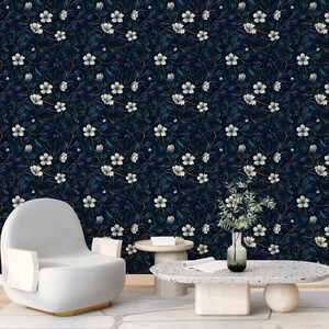 Immerse yourself in the beauty of nature with our Dark Botanical Peel and Stick Wallpaper. Featuring a secret garden of wildflowers, this maximalist accent wall decor brings a vibrant and lush feel to your space.