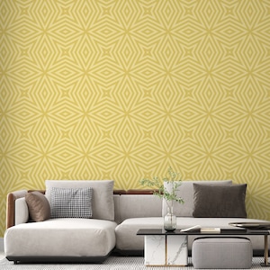Boho Geometric Peel and Stick Wallpaper - Yellow Walloria GG40
