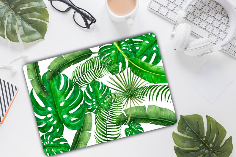 Tropical Leaves Laptop Skin Jungle Leaf Vinyl Decal Sticker Etsy