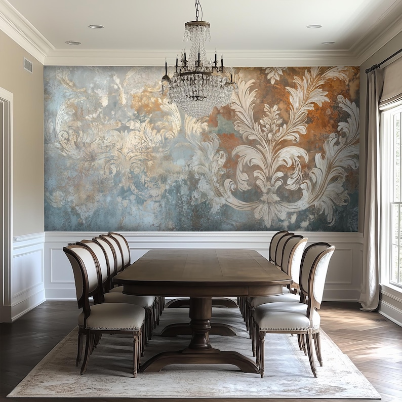 Vintage Fresco Mural Wallpaper: Textured Plaster Peel and Stick - Etsy