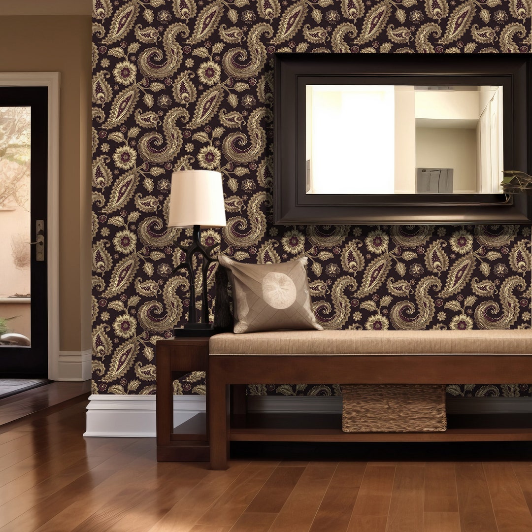 Buy Vintage Wall Murals, Bohemian Wall Decor, Retro Mural Wallpaper