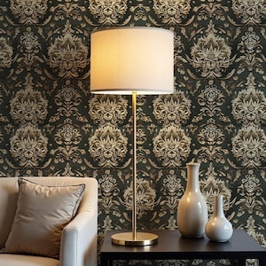 William Morris Dark Green Wallpaper – Removable Vintage Wall Covering for Bohemian Home Decor VN93