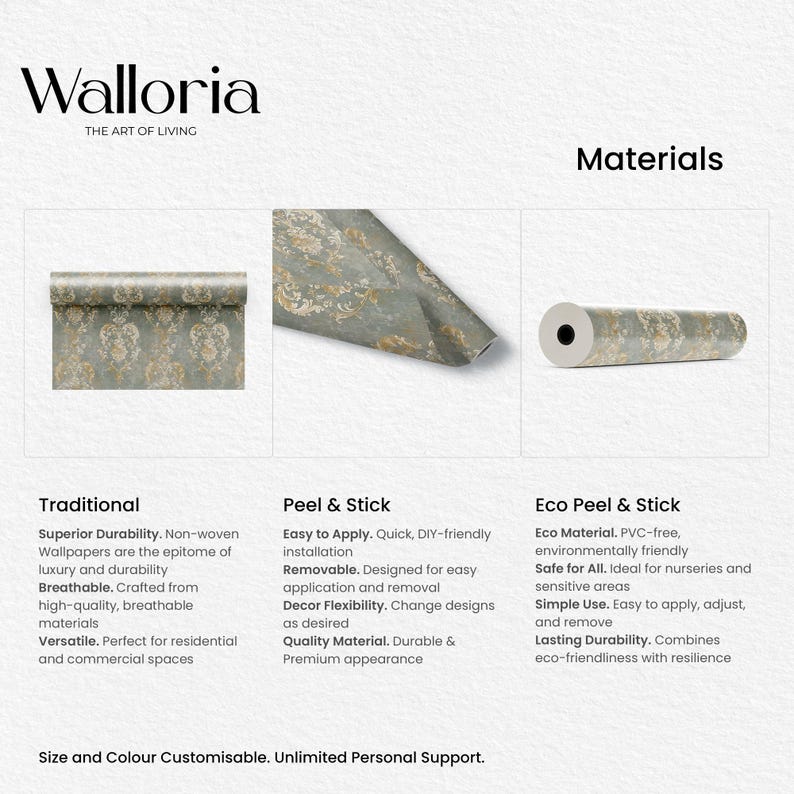 Transform your bedroom with the timeless elegance of our William Morris Vintage Removable Wallpaper. This self-stick wallpaper features a classic damask design, perfect for adding a touch of retro wall art to your space.