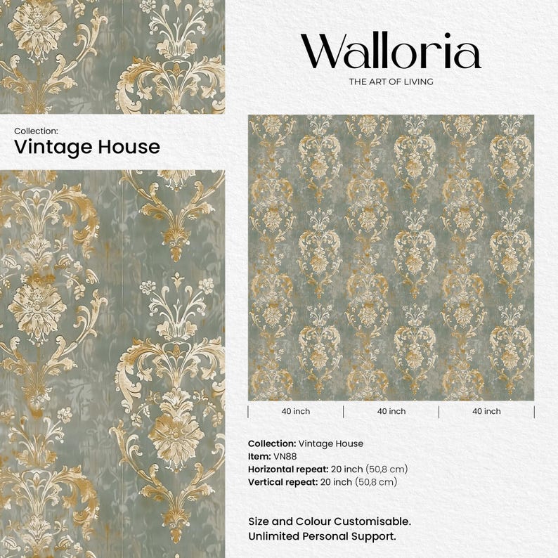 Transform your bedroom with the timeless elegance of our William Morris Vintage Removable Wallpaper. This self-stick wallpaper features a classic damask design, perfect for adding a touch of retro wall art to your space.