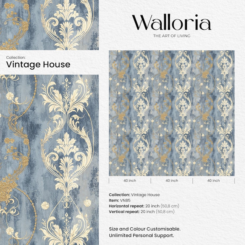 Enhance your bedroom with our Removable Art Nouveau Wallpaper, showcasing stunning William Morris patterns. This wallpaper brings a touch of retro wall art and bohemian mural charm to any space.