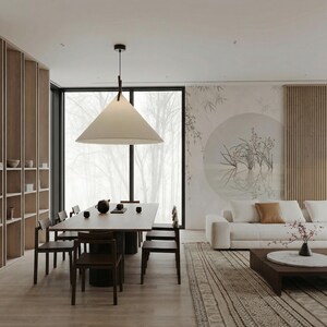 Japandi Lotus Wallpaper Mural: Zen Botanical Wall Mural – WR124 - Etsy UK