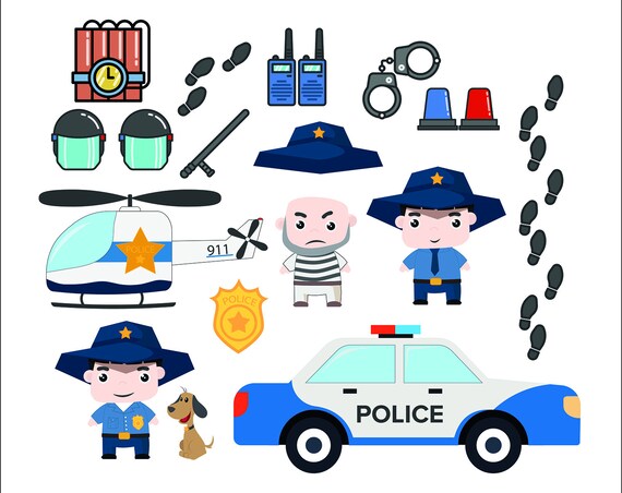 Police Clipart Png Digital Printable Pictures Police Station Clip Art Graphic Scrapbooking Printable Invitations 300 Dpi Instant Download