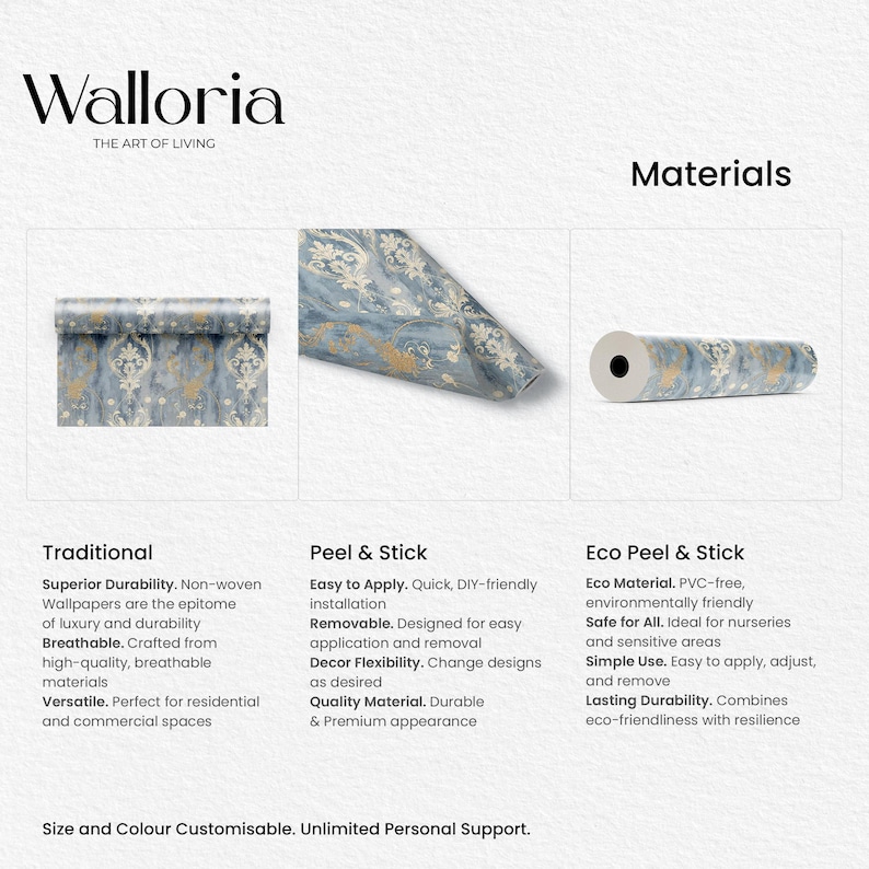 Enhance your bedroom with our Removable Art Nouveau Wallpaper, showcasing stunning William Morris patterns. This wallpaper brings a touch of retro wall art and bohemian mural charm to any space.