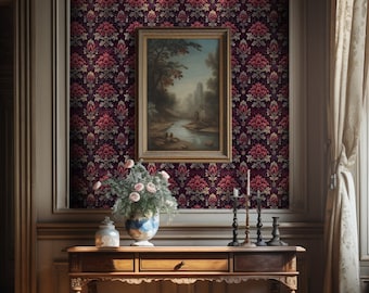 William Morris Green Peel and Stick Wallpaper: Vintage Bohemian Decor