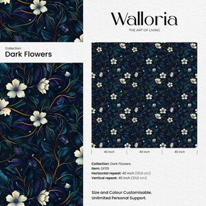 Immerse yourself in the beauty of nature with our Dark Botanical Peel and Stick Wallpaper. Featuring a secret garden of wildflowers, this maximalist accent wall decor brings a vibrant and lush feel to your space.