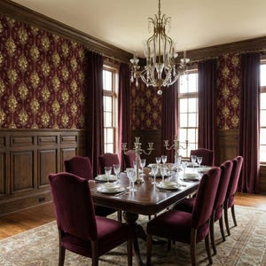 Luxus Tapete mit rotem Damast: Elegante Klassische Tapete - VN56