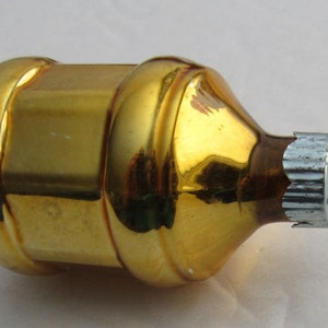 Vintage USA Shiny Brite Heavy Blown Glass Christmas Ornament, Kinda Barrel Shaped