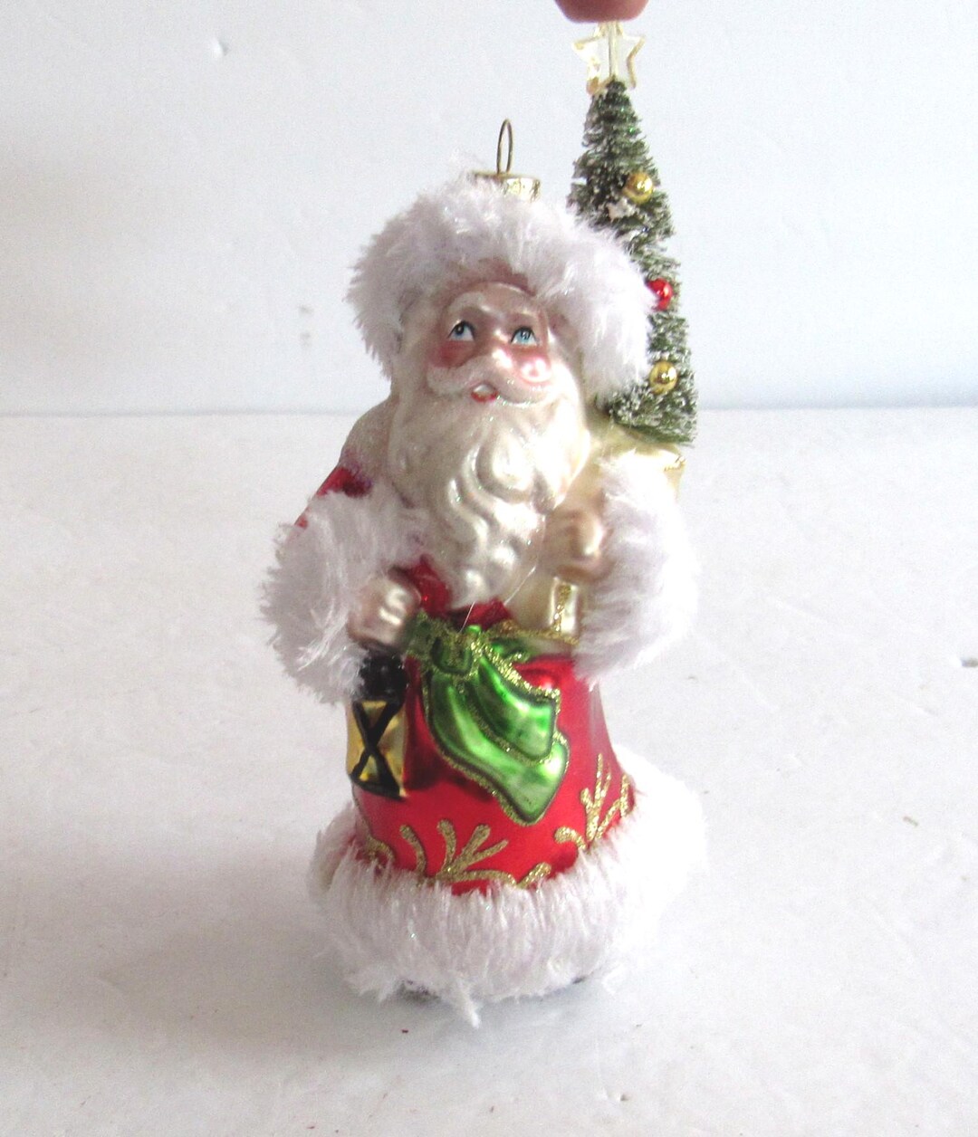SANTA RED ORNAMENT GLITTER LANTERN (Copy)