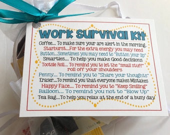 WORK Survival Kit sweet Thoughts Goody Bag Happy Birthday - Etsy