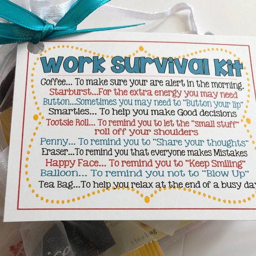 STAFF SURVIVAL Kit sweet Thoughts Goody Bag Work Office - Etsy