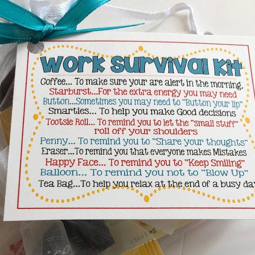 STAFF SURVIVAL Kit sweet Thoughts Goody Bag Work Office Etsy