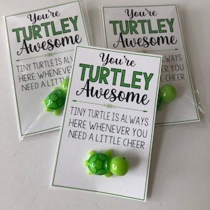 You're TURTLEY AWESOME - Tiny Turtle good luck charm, lucky charm - sweet thoughts gift, mom, friends, Teacher, gift, best friend gift bags