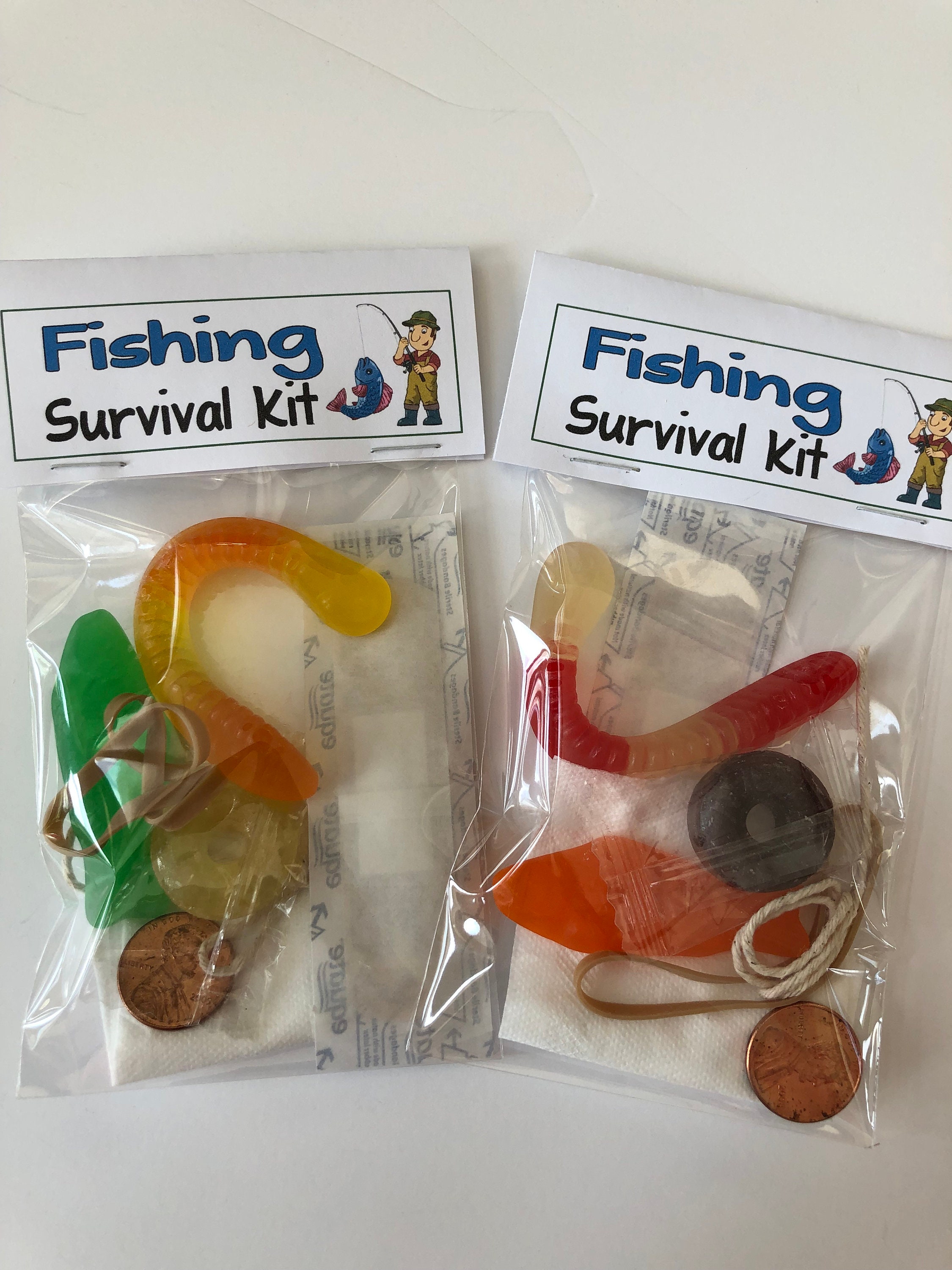 FISHING SURVIVAL KIT, Gag Gift Bags, Hilarious Birthday, White