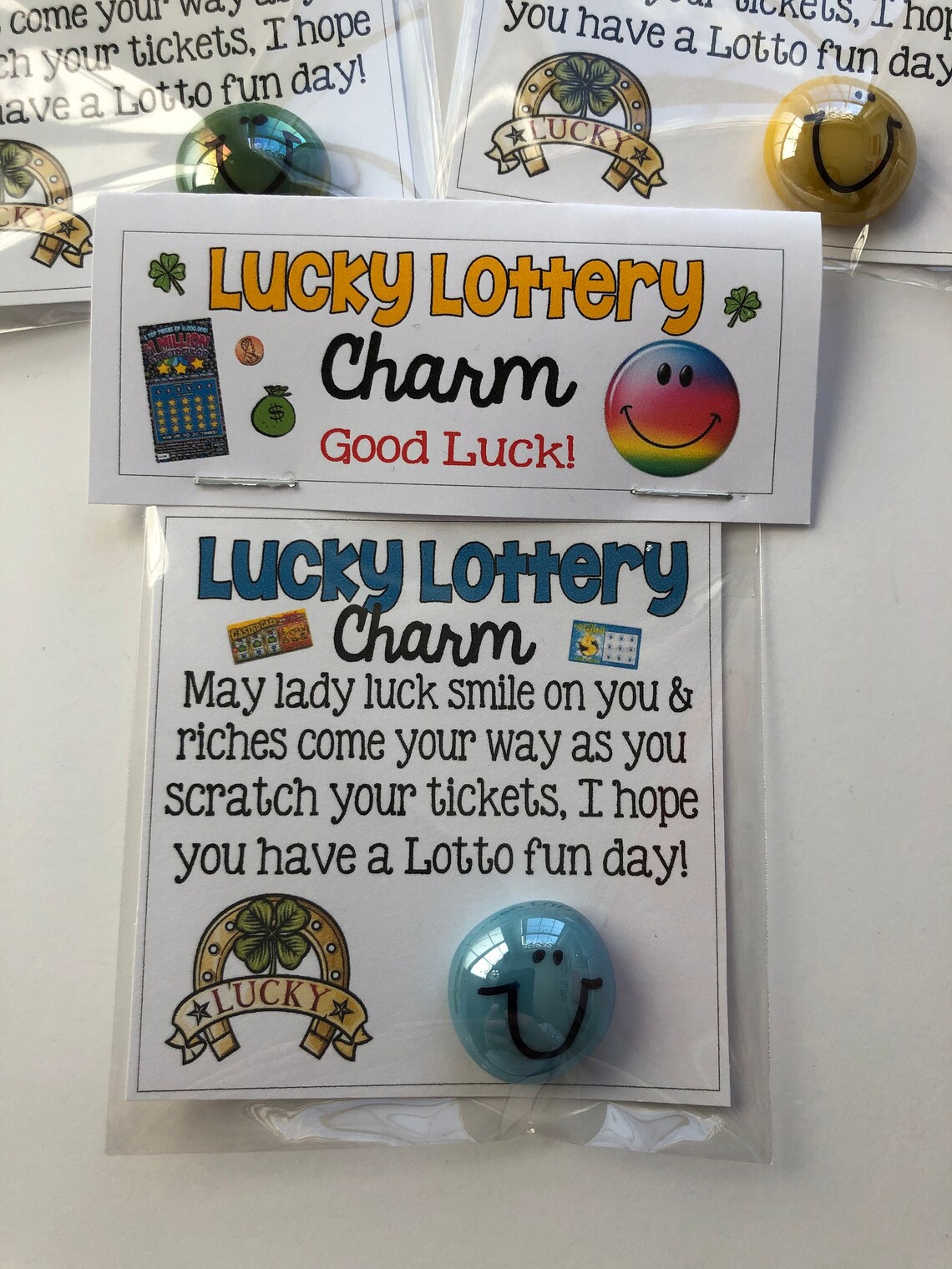 Lucky LOTTERY GOOD LUCK Charm Sweet Thoughts Gift Mom Etsy