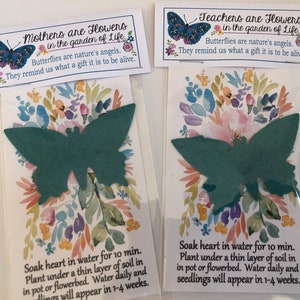 BUTTERFLY Seed Shape -Bloomin' Plantable Seed paper gift bags, Mothers Day, teacher appreciation, for Grandmas, Teachers, friends, school