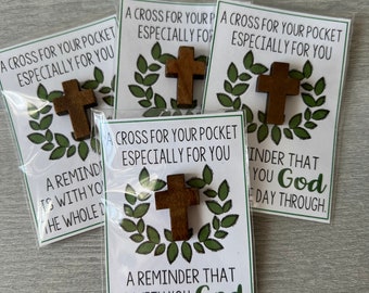 POCKET CROSS - PRAYER handheld charm- sweet thoughts gift,mom, friend, mother, Wooden CrOSS charm, God, religious gift, Christian religious