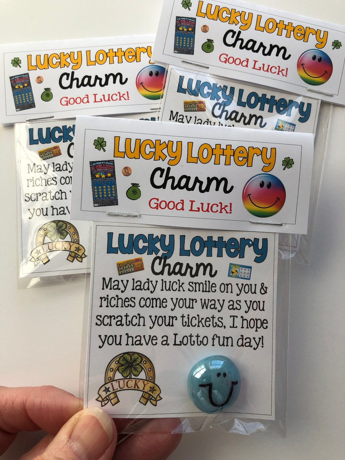 Lucky LOTTERY GOOD LUCK Charm Sweet Thoughts Gift Mom Etsy
