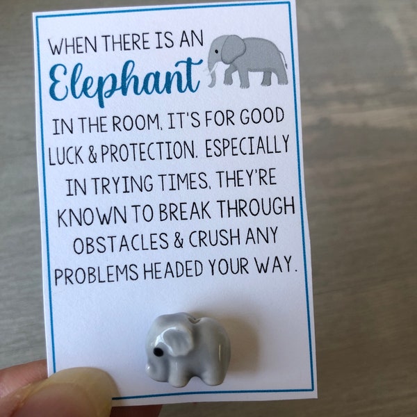 ELEPHANT good luck & protection tiny Elephant charm, lucky charm - sweet thoughts gift, mom, friends, Teacher, gift, best friend