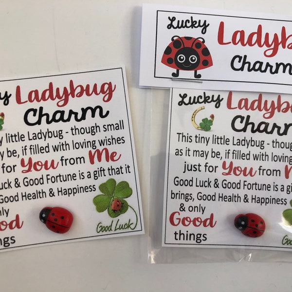 Lucky LADYBUG Charm - sweet thoughts gift, mom, friends, grandma, lucky charm, Ladybugs, Lucky charms, health, happiness gift bag, birthday