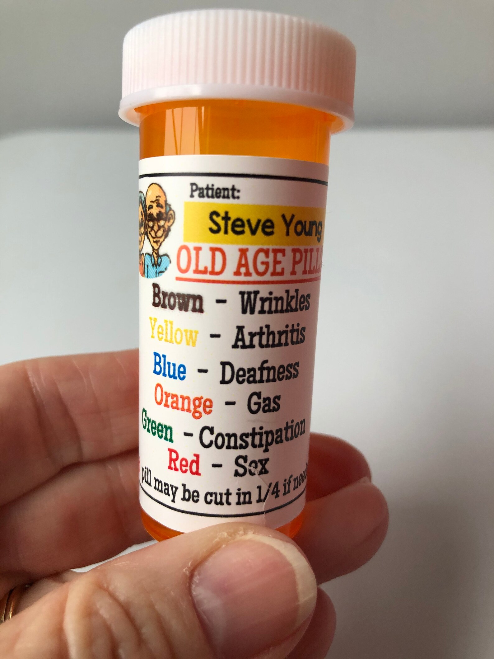 Personalized OLD AGE PILL medicine bottles Gag gifts funny Etsy
