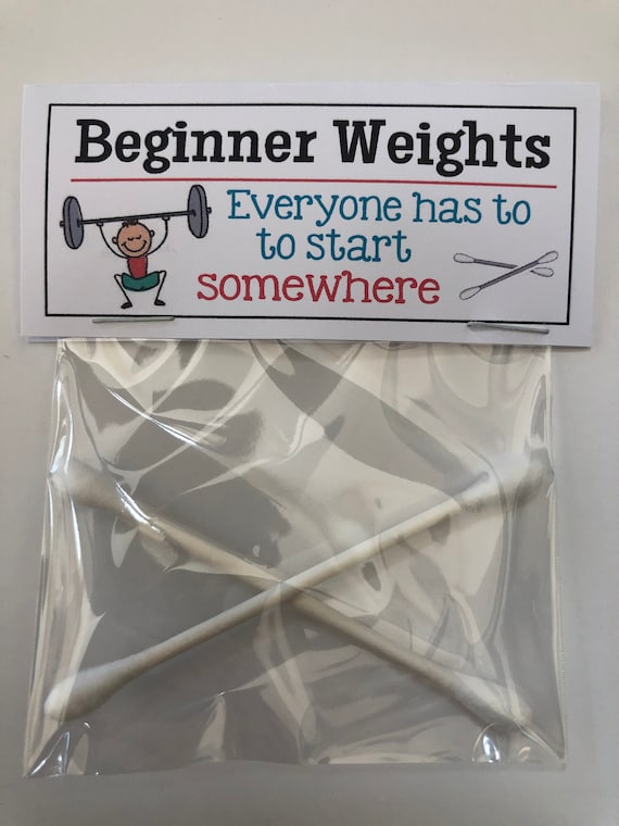 BEGINNER WEIGHTS Gag Gift Bags, Hilarious Birthday, White Elephant ,silly  Joke, Novelty Prank Gifts, Guys Joke Weight Lifting White Trash 