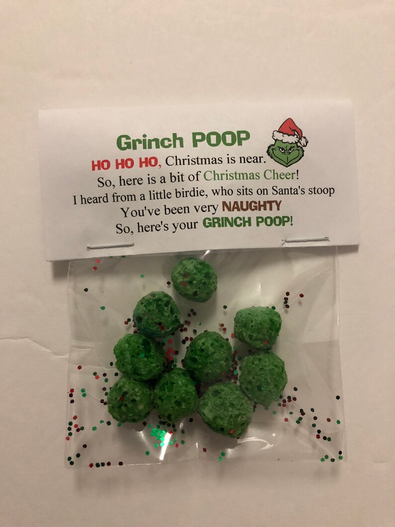 Gag Gift Bags GRINCH POOP Christmas white elephant gifts Etsy