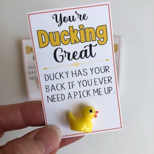 ¡Eres genial! - Patito de goma, amuleto de la suerte, patito de la fortuna - Regalo con mensajes cariñosos, mamá, amigos, profesor, regalo, bolsas de regalo para el mejor amigo