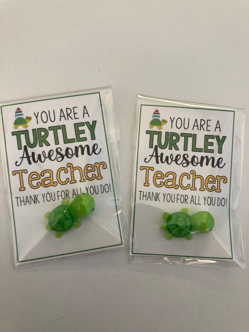 You Are a TURTLEY AWESOME TEACHER, Tiny Turtle Good Luck Charm, School ...
