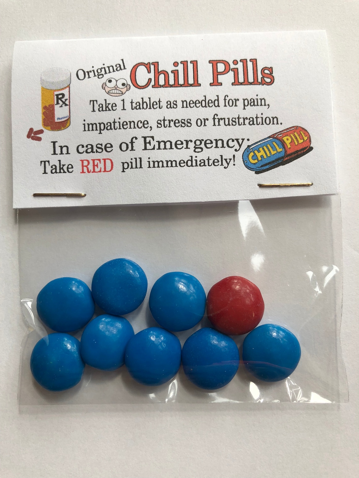 Gag Gift Bags CHILL PILLS Joke Hilarious Birthday White Etsy