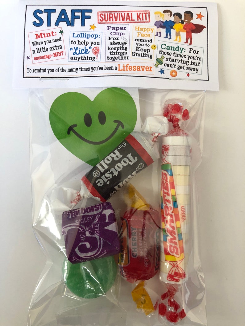 STAFF SURVIVAL Kit Sweet Thoughts goody bag Work office Etsy