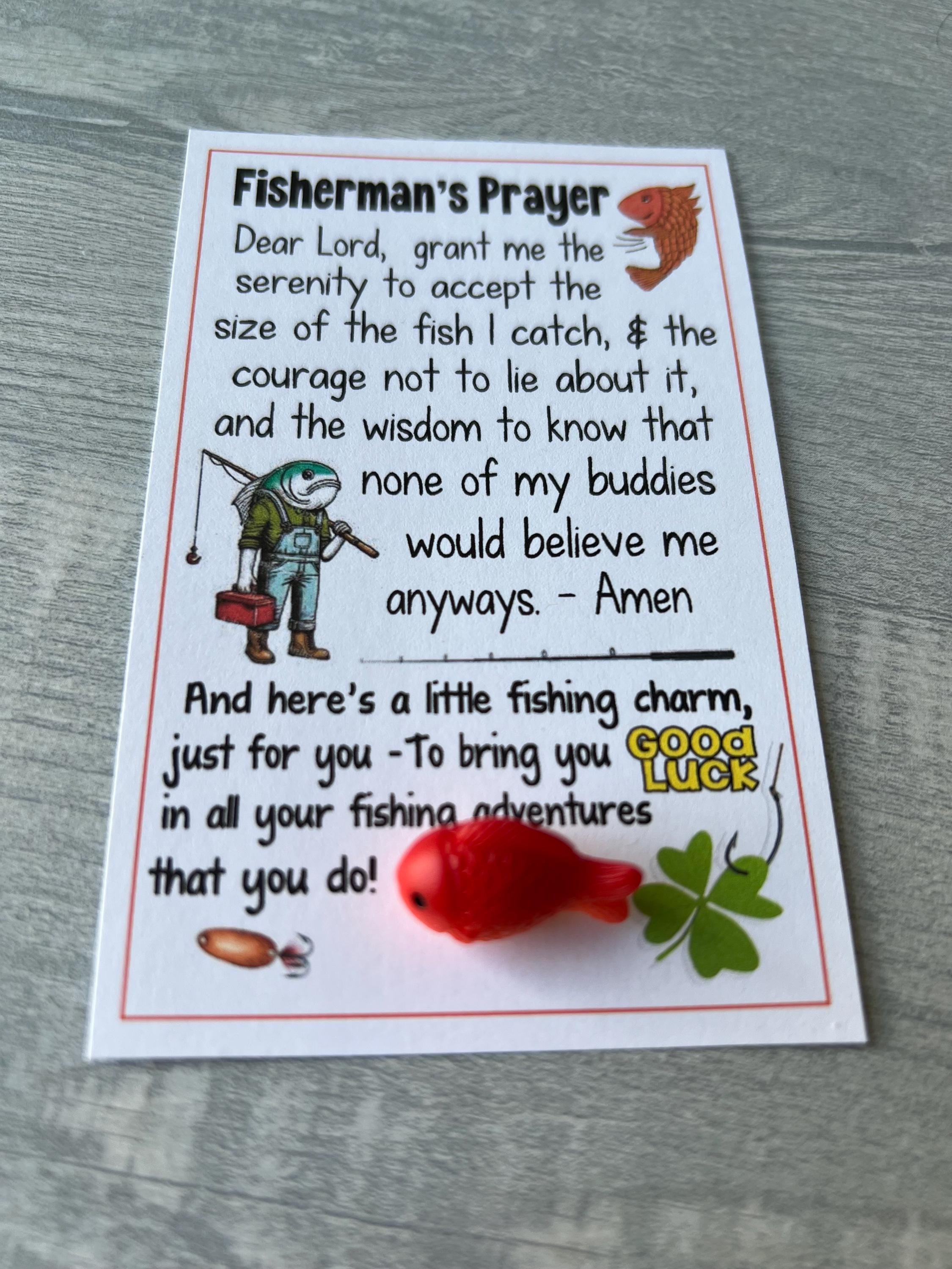 Prayee Fish FISHERMAN'S PRAYER - Good Luck - Adorable Fishing Card, Miniature Fish ...
