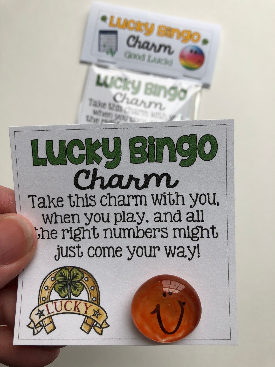Lucky BINGO GOOD LUCK Charm sweet thoughts gift mom Etsy