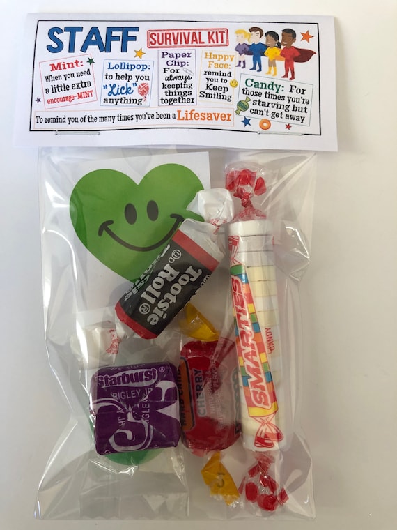 STAFF SURVIVAL Kit sweet Thoughts Goody Bag, Work, Office, Friends,  Co-workers, Secretary, Have a Great Day, Smile, Funny GAG Bag, Employee -  Etsy