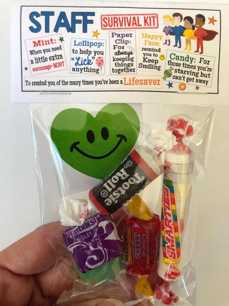 STAFF SURVIVAL Kit sweet Thoughts Goody Bag Work Office Etsy New Zealand