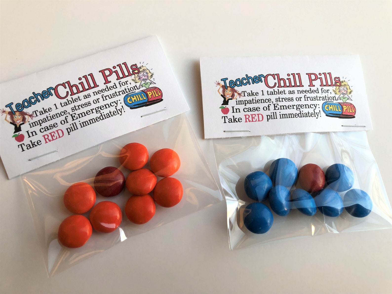 Gag Gift Bags TEACHER CHILL PILLS joke hilarious birthday Etsy