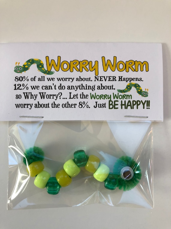 WORRY WORM gag Gift Bags Funny, Silly Prank Goody Bags, Birthday,  Co-worker, Secret Pal, Retirement, Unique Gift Idea, Mom, Teacher, Friend 