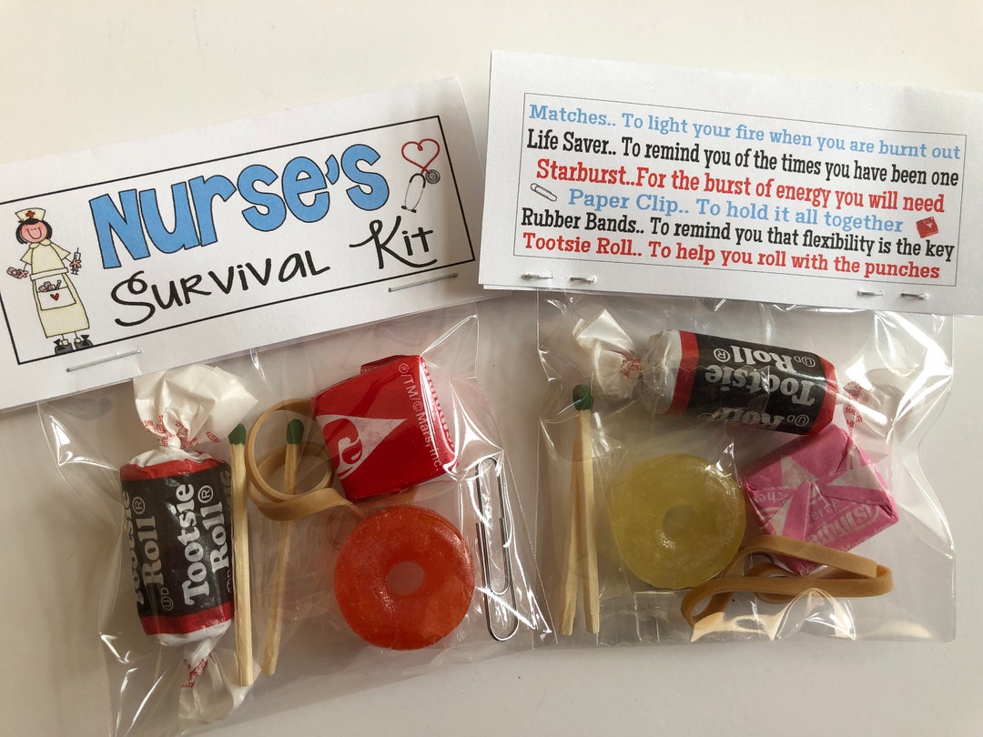 NURSE'S SURVIVAL KIT Funny Gag Gift Bags, Silly Prank Goody Bags