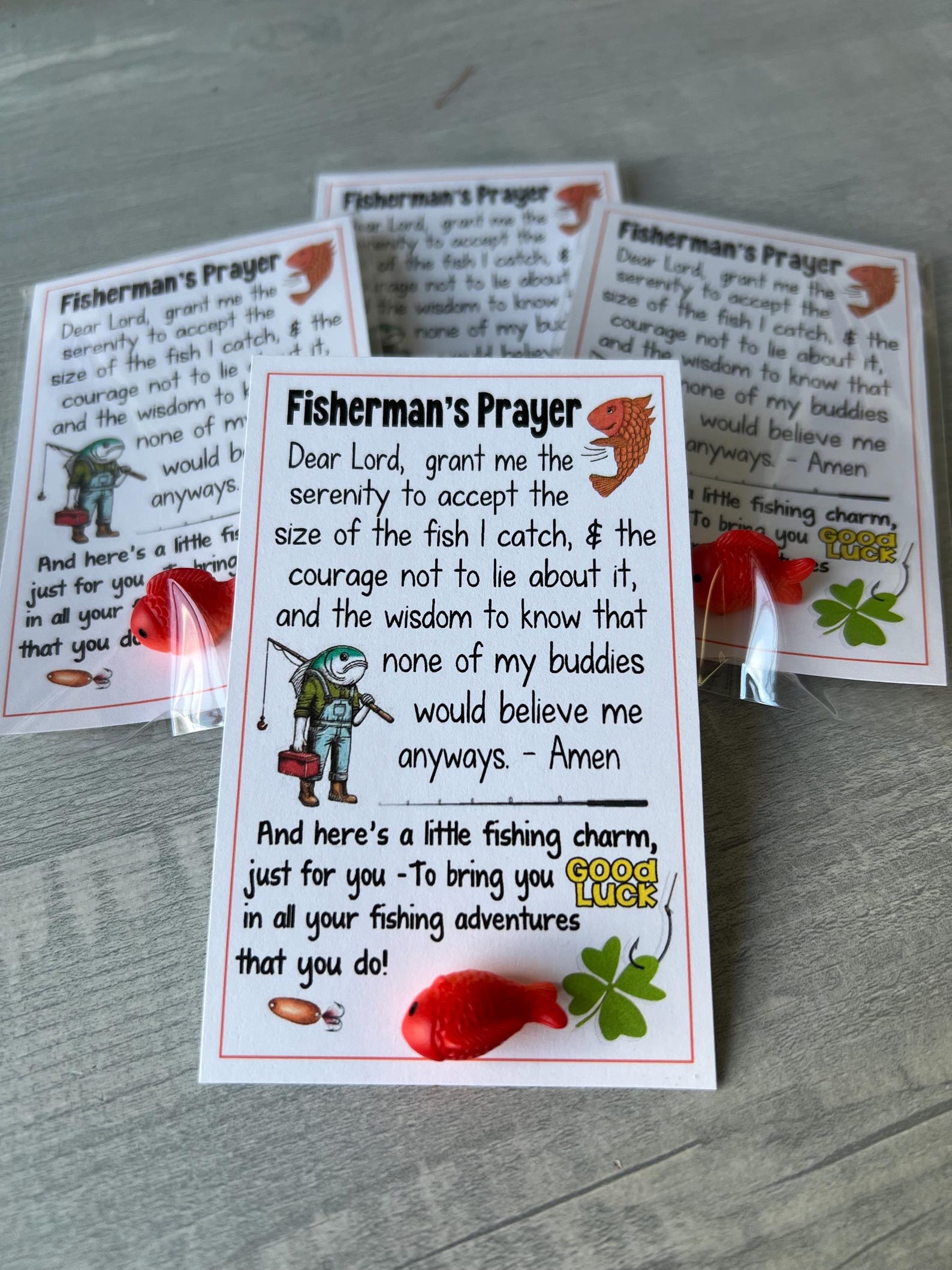 Prayee Fish FISHERMAN'S PRAYER - Good Luck - Adorable Fishing Card, Miniature Fish ...