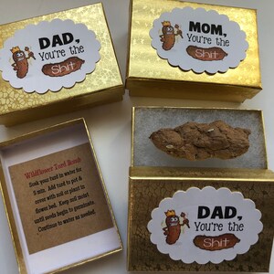 Wildflower TURD BOMB - DAD you're the Sh*t, Mom - Plantable recycled paper flower seed gag gift -Mothers, fathers, gift box,