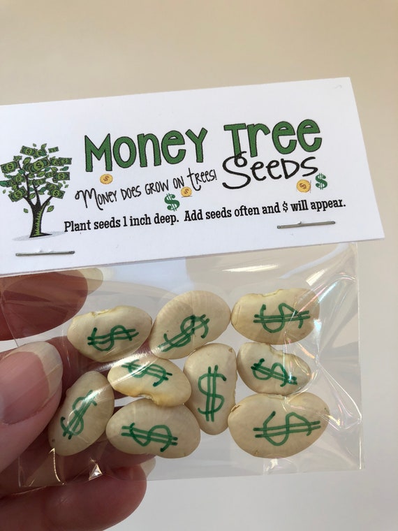 Set of 2 MONEY TREE SEEDS Funny Gag Gift Bags Silly Prank 