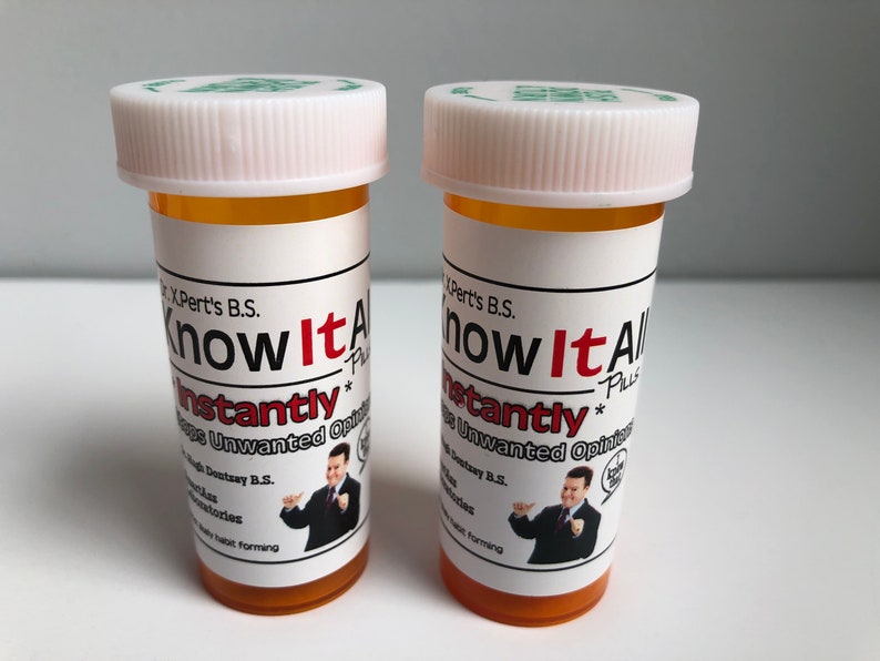 KNOW IT ALL Pills gag Gift Medicine Bottle Funny Gifts Etsy