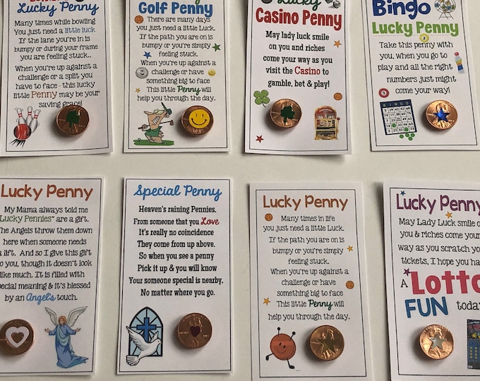 LUCKY PENNY- Choice of 10 Designs -sweet Thoughts Gift, Friends, Lucky ...