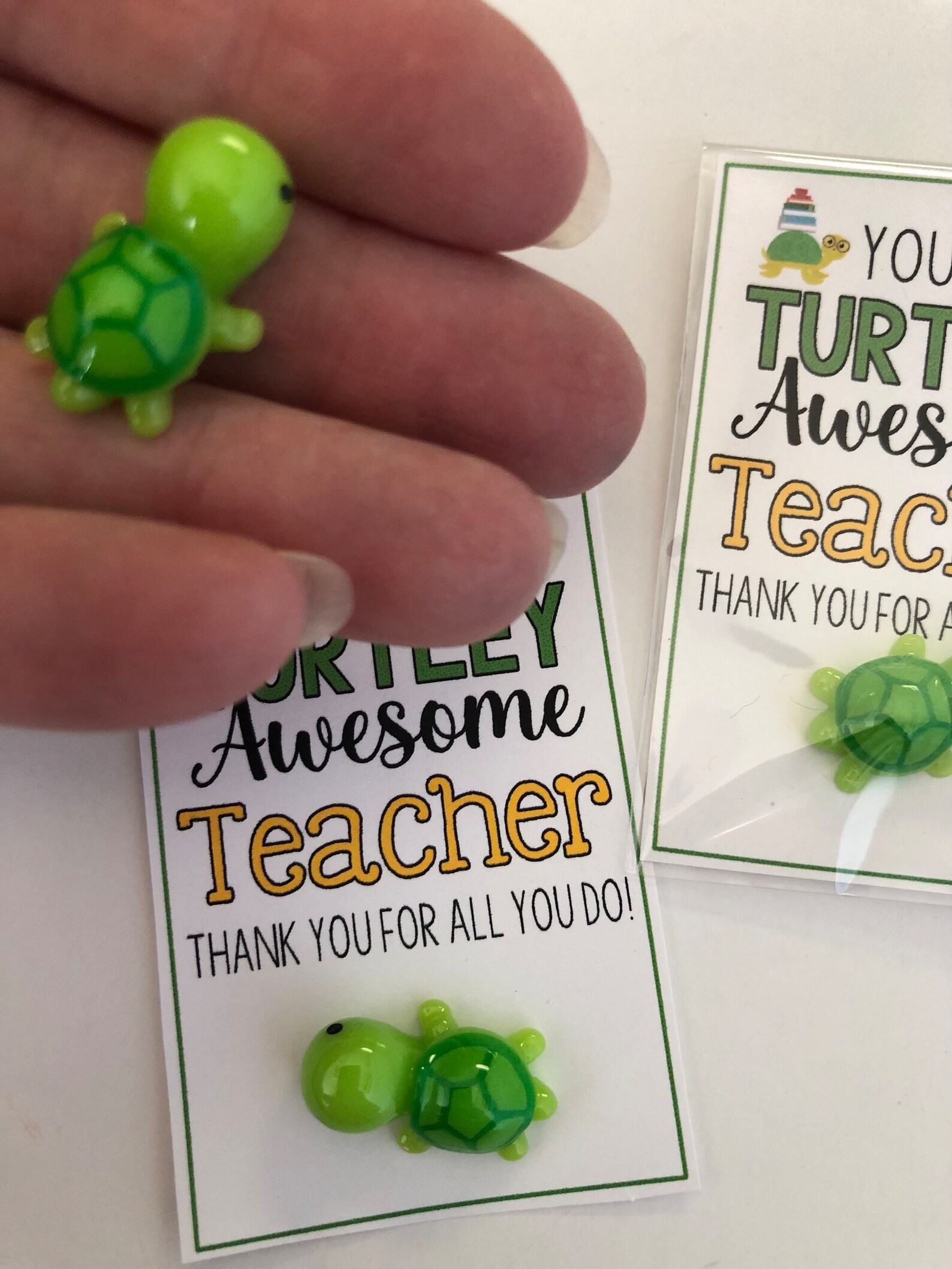 You Are a TURTLEY AWESOME TEACHER, Tiny Turtle Good Luck Charm, School ...