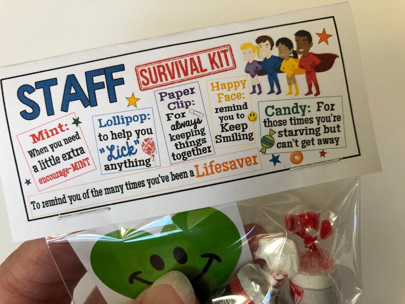 STAFF SURVIVAL Kit Sweet Thoughts goody bag Work office Etsy